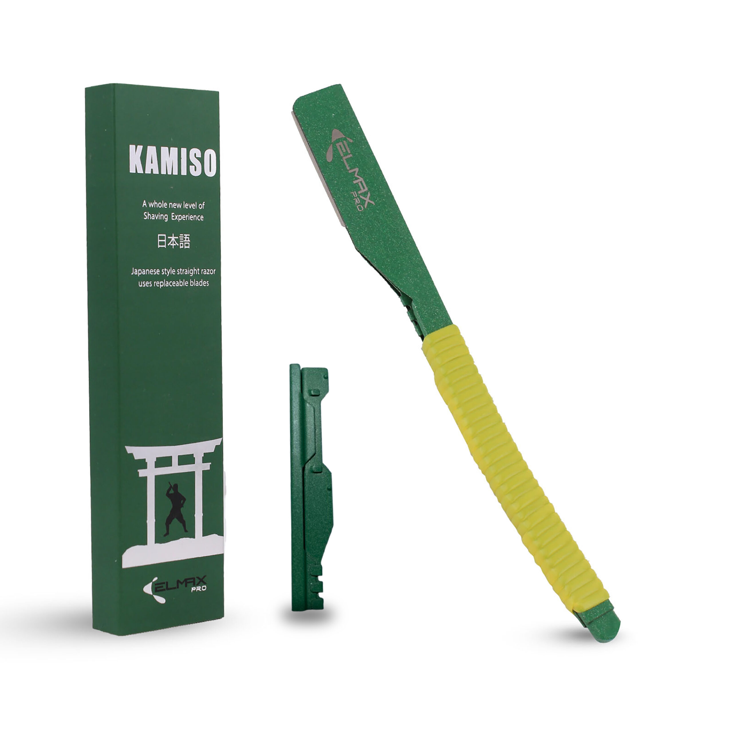 Elmax Pro Kamiso Japanese Style Straight Edge Razor - Shavette Straight Razor, Single Edge Razor, Straight Razors For Men Uses Single Edge Razor Blades